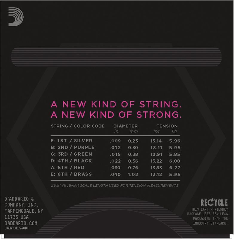 D'Addario NYXL0940BT Strängset Elgitar NYXL 009-040 (Balanced Tension)