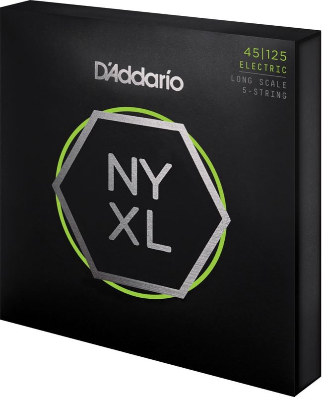 D'Addario NYXL45125 Strängset Elbas NYXL Nickel Wound 045-125 (5-str) Light Top/Med.