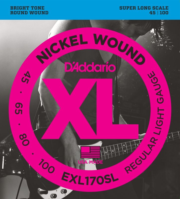 D'Addario EXL170SL Strängset Elbas Nickel Wound 045 - 100 (Super Long) Light