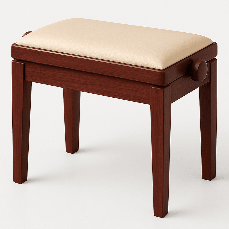 Hidrau BG1 Regulerbar Pianokrakk Mahogni 1 Matt med Beige sete i Ekte Skinn