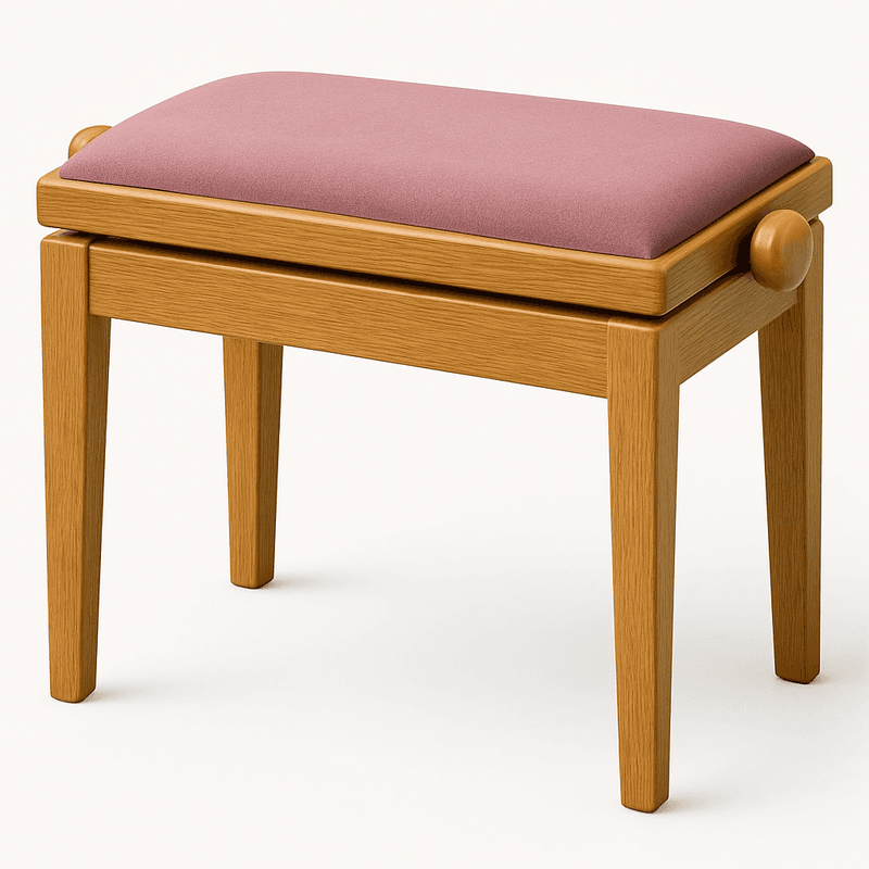 Hidrau BG1 Regulerbar Pianokrakk Eik Blank med Rosa sete i Velur
