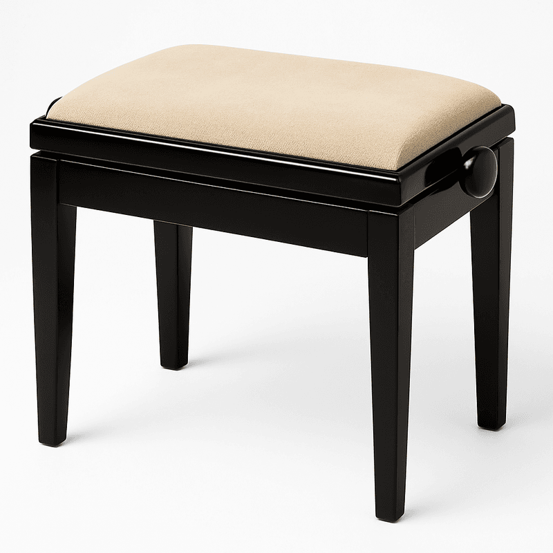 Hidrau BG1 Regulerbar Pianokrakk Svart Blank med Beige sete i Velur