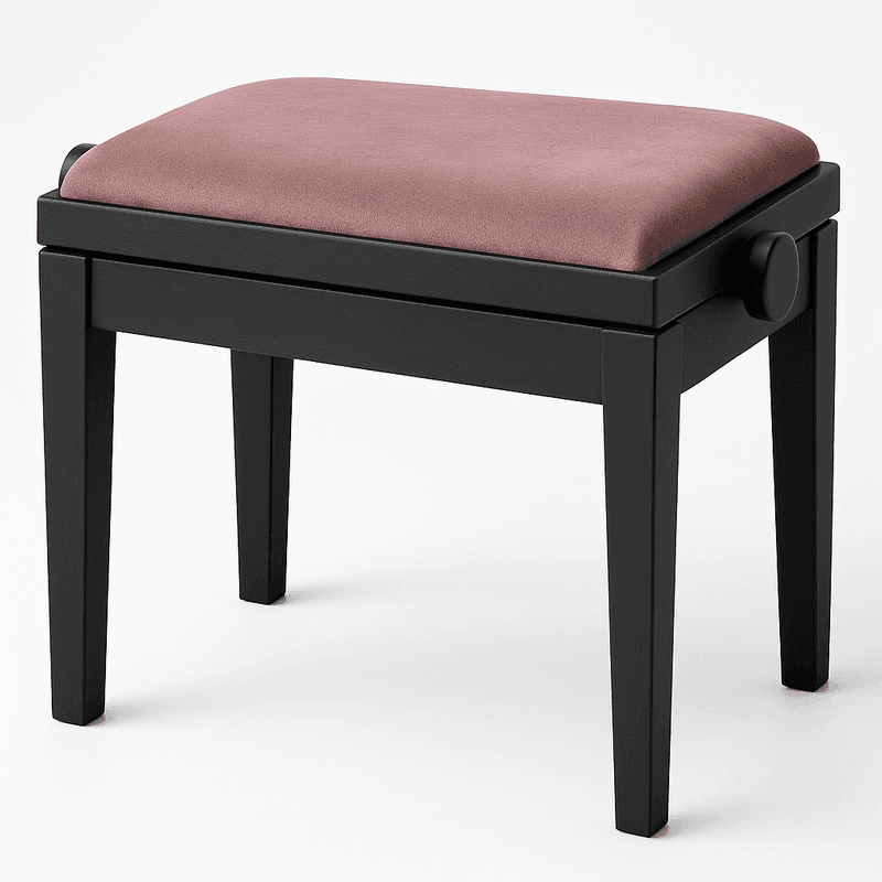 Hidrau BG1 Regulerbar Pianokrakk Svart Matt med Rosa sete i Velur