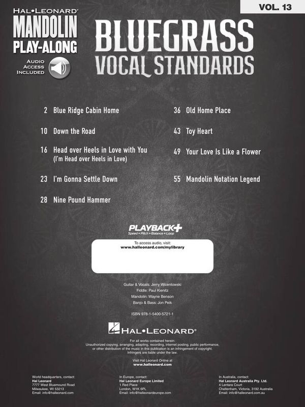 Bluegrass Vocal Standards