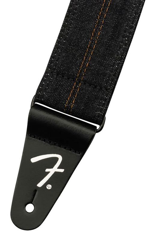 Fender  Wrangler denim strap, washed black stitch