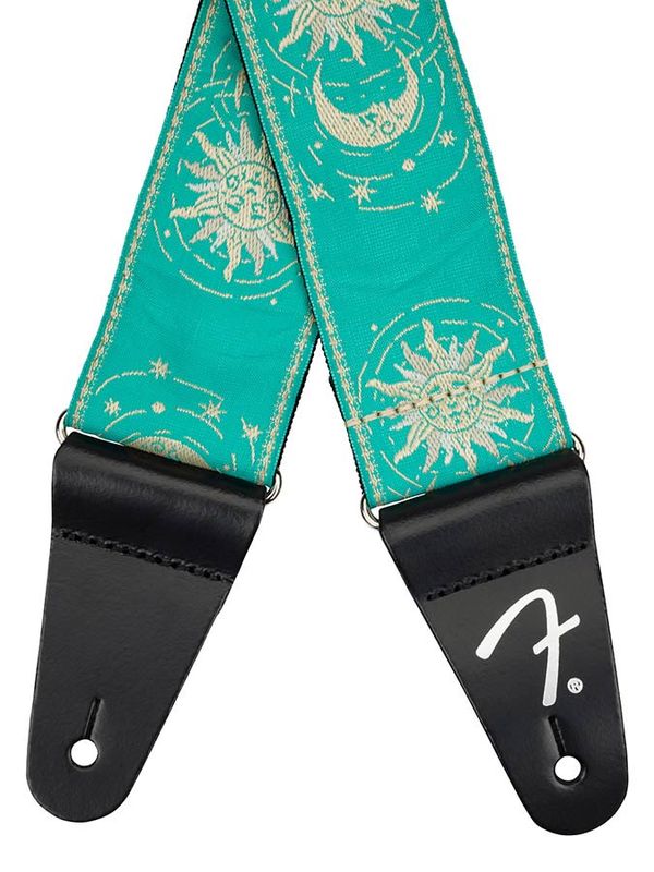 Fender  AM Vintage II woven Git.strap, sun & moon design, sea f