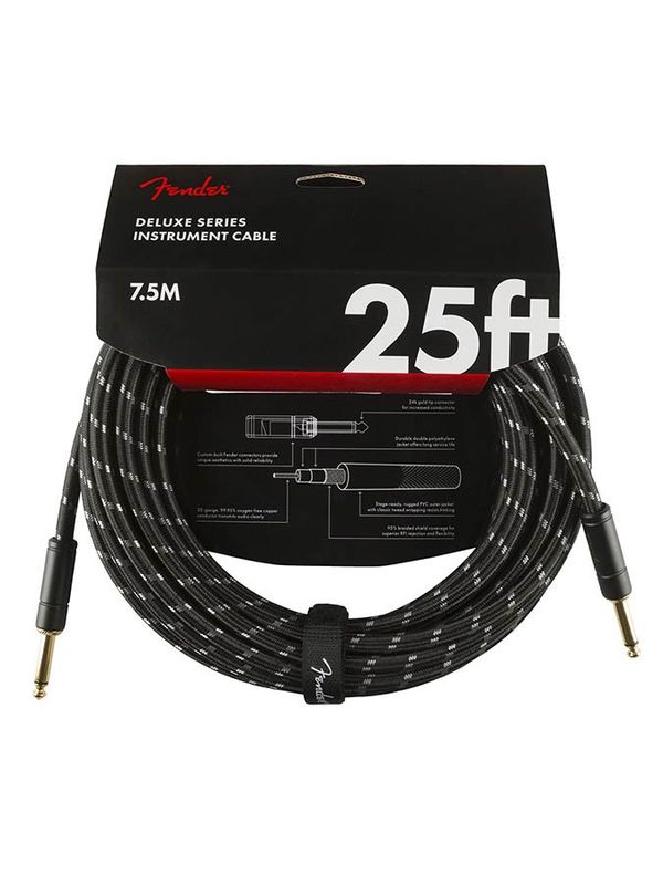 Fender Deluxe Series Inst.cable, 25ft, black tweed