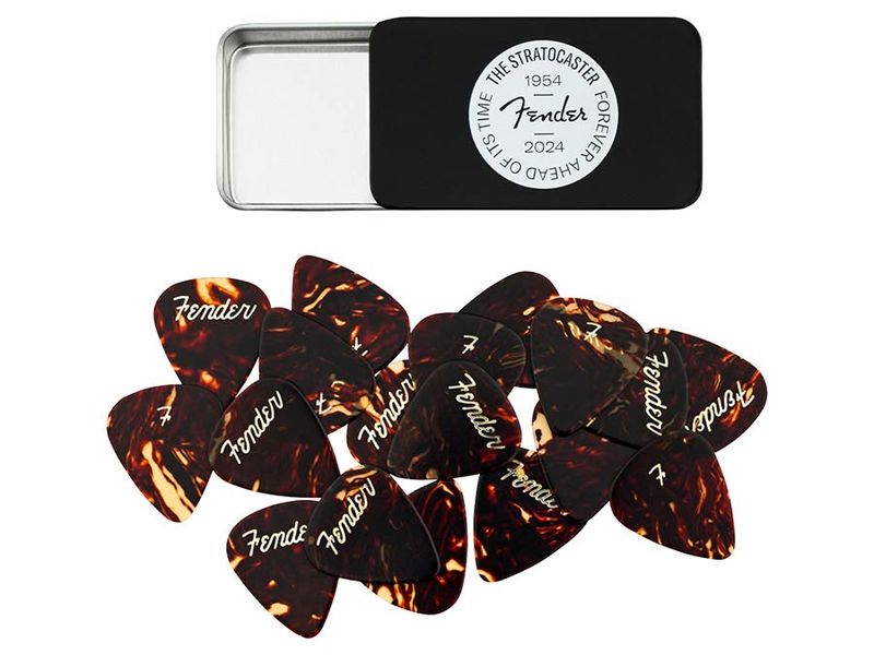 Fender 70th Anv.pick tin, 351 shape, celluloid picks, medium, 12 pcs