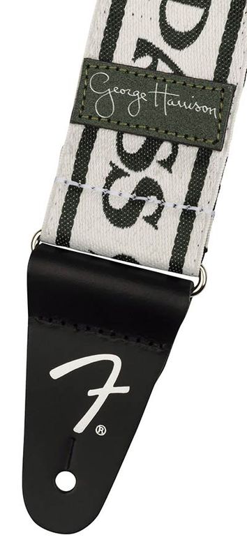 Fender George .H ATMP Logo guitar strap, white/black polyester