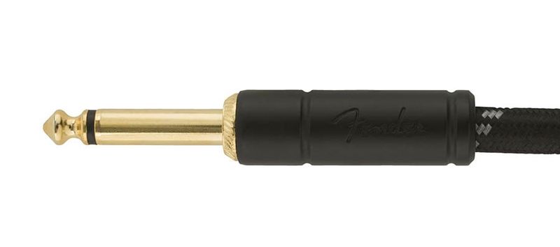 Fender Deluxe Series Inst.cable, 18,6ft, 1x angled, black twe