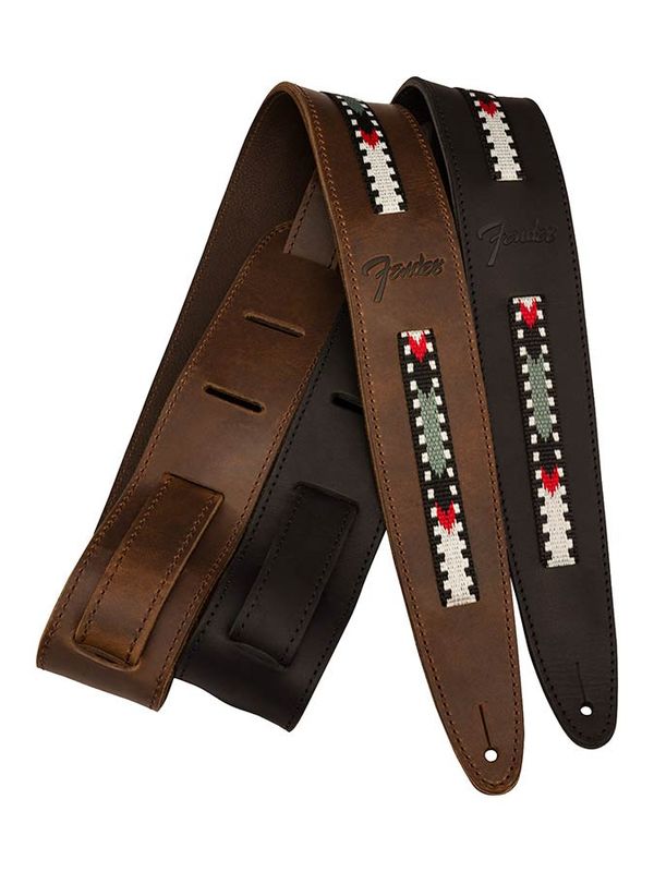 Fender  Paramount acoustic leather strap, black