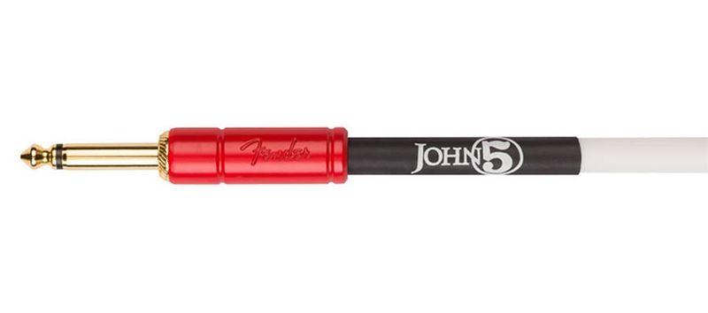 Fender  John 5 Inst.cable, white and red, 10'