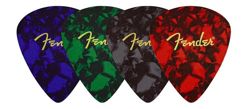 Fender  pick shaped coasters, multi-coloured with logo, 4 pc