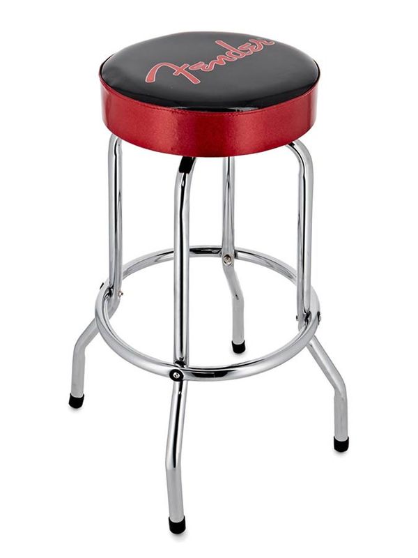 Fender  red sparkle logo barstool, black/red sparkle 30