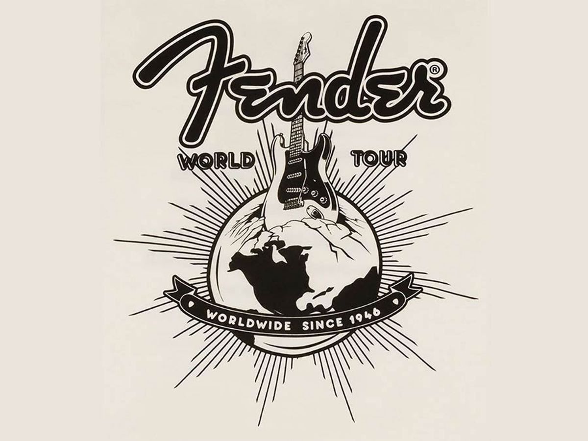 Fender  T-Shirts world tour, vintage white, XXL