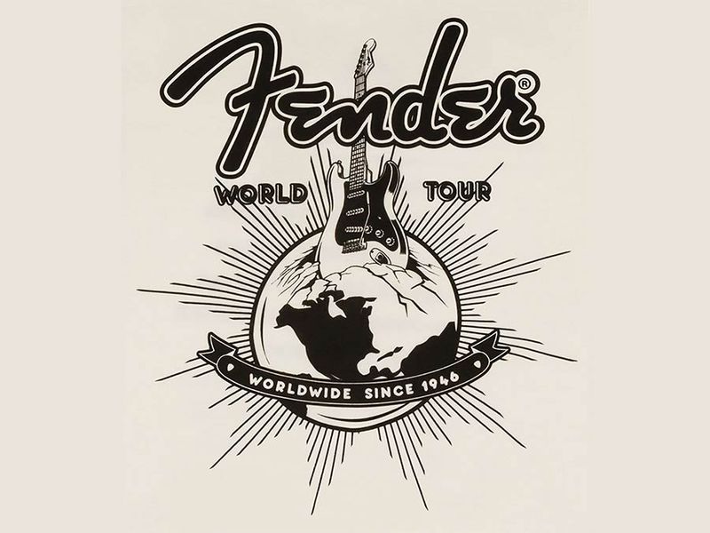 Fender  T-Shirts world tour, vintage white, XXL