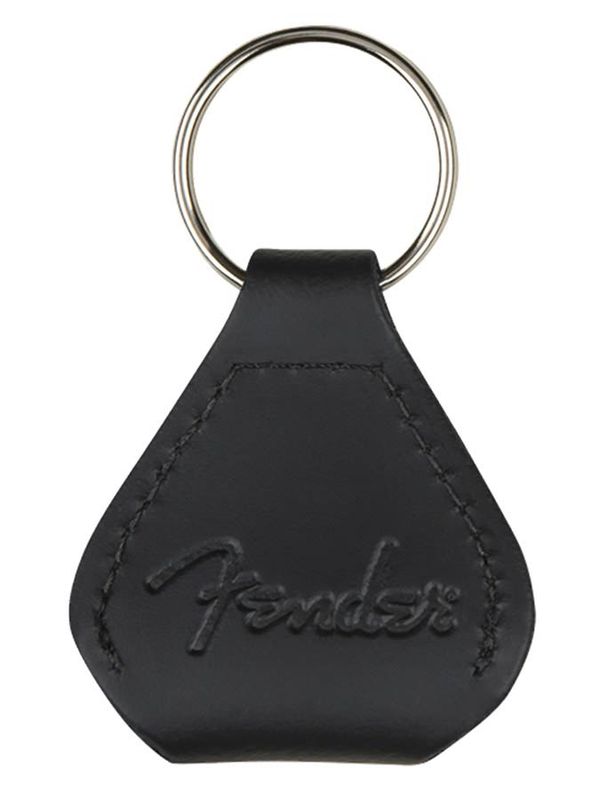Fender  leather pick holder keychain, black
