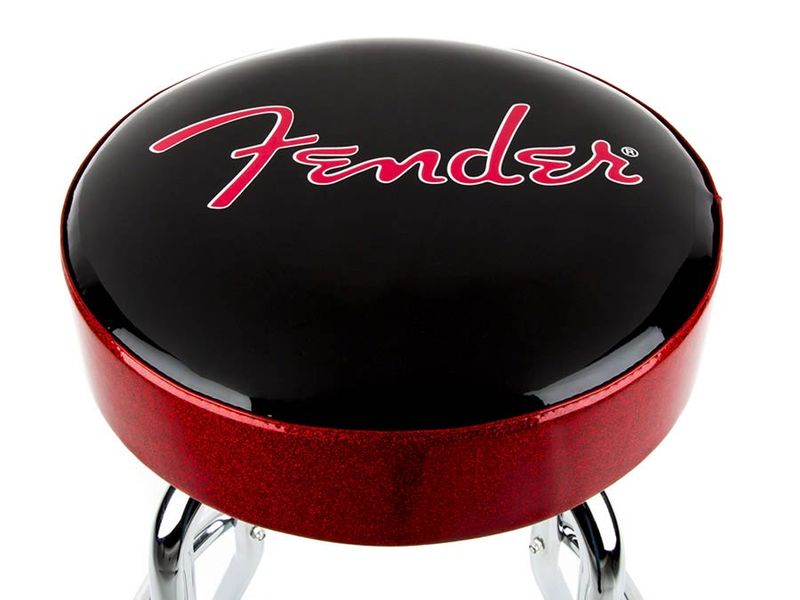 Fender  red sparkle logo barstool, black/red sparkle 30