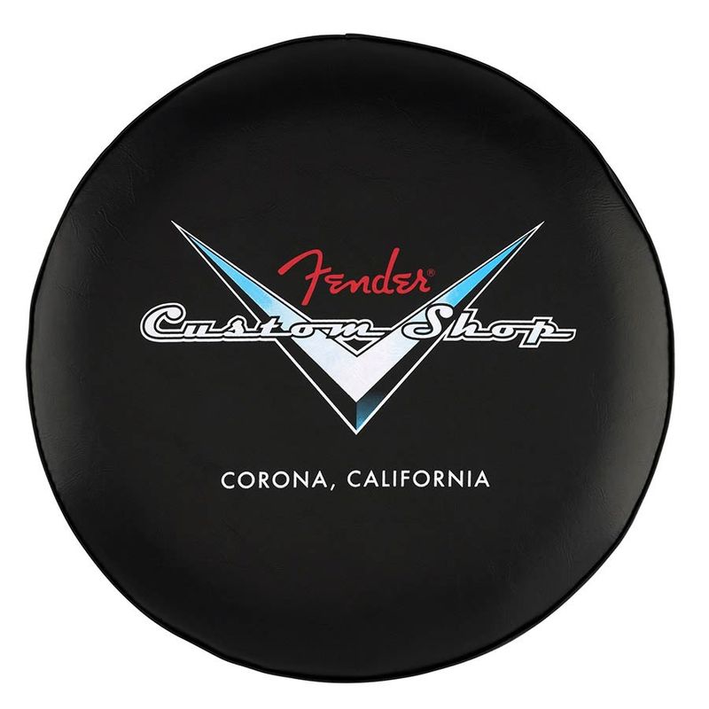 Fender  Custom Shop chevron logo barstool, black/chrome, 30