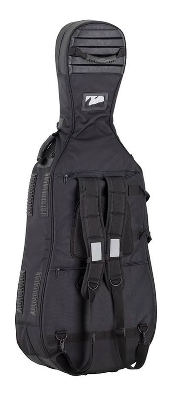 Boston deluxe cello bag 4/4, black 1680D nylon, 25mm polyethylene foam padding with luxe velour interior
