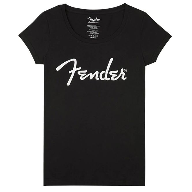 Hovedbilde Fender  T-Shirts spaghetti logo women's tee, black, L