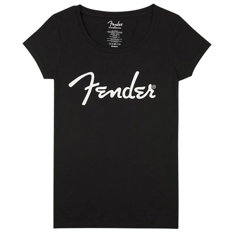Fender  T-Shirts spaghetti logo women's tee, black, L