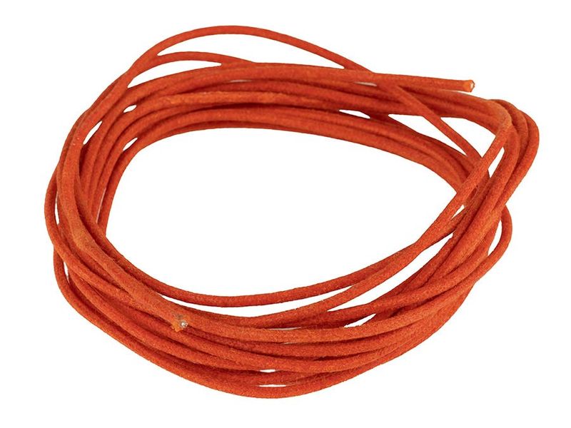 Boston USA made (Gavitt) waxed cotton braided push back wire, orange, 10 feet