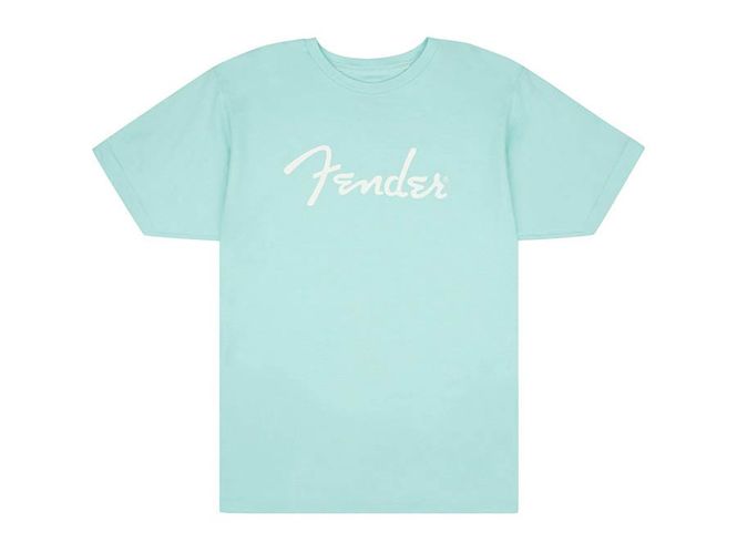 Hovedbilde Fender  T-Shirts spaghetti logo, daphne blue, S