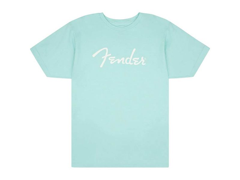 Fender  T-Shirts spaghetti logo, daphne blue, S