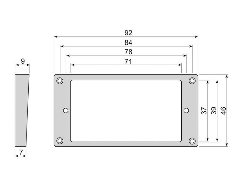 Boston HCS7090BK Humbucker Frame Slanted Top 7-9 mm Black