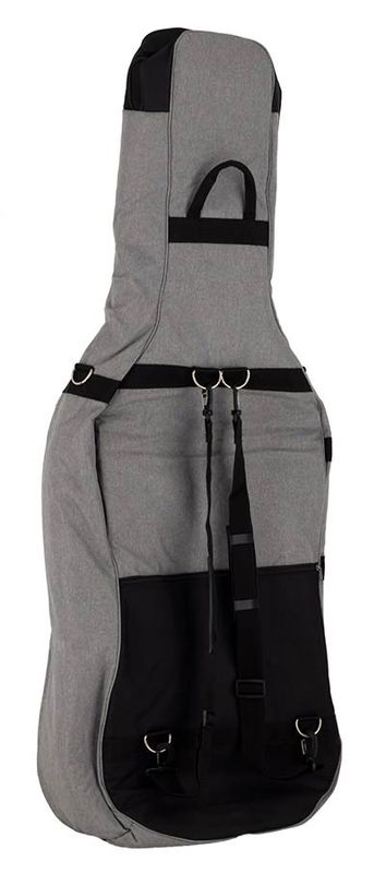 Boston CT-114-GR cello bag 1/4, light grey, 19 mm. padded, 2 straps, various pockets