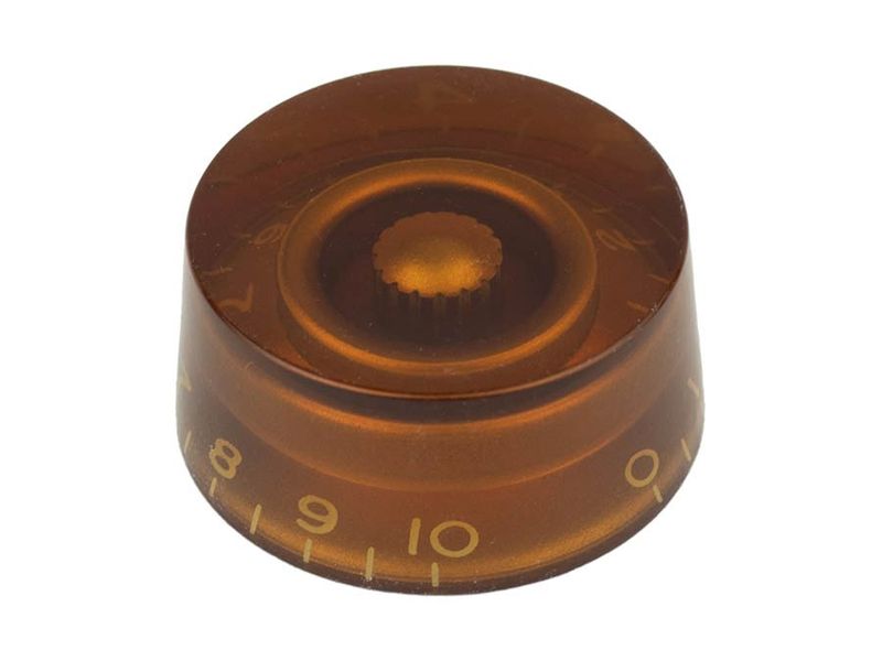 Boston KA-110-IM speed knob, transparent amber, fits 24 fine (CTS) and 18 coarse knurl (Alpha), m.i. Japan