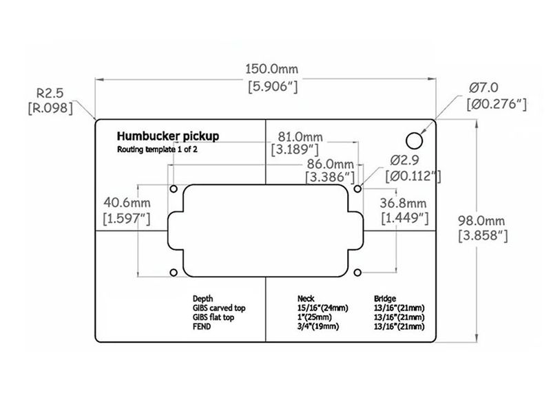 Boston ART-HB pickup routing template humbucker