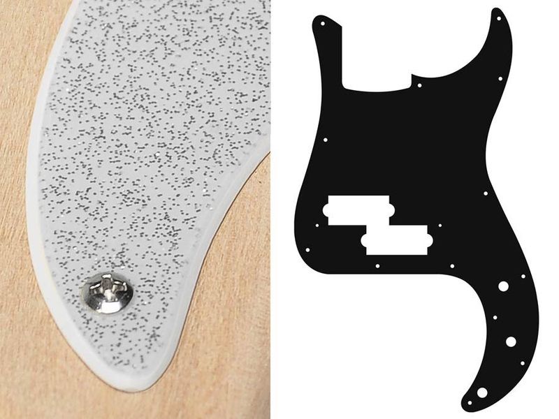 Boston PB-215 Pickguard P-Bass - Sparkling Silver