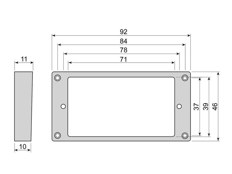 Boston HCS100110BK Humbucker Frame 10x11 mm Black