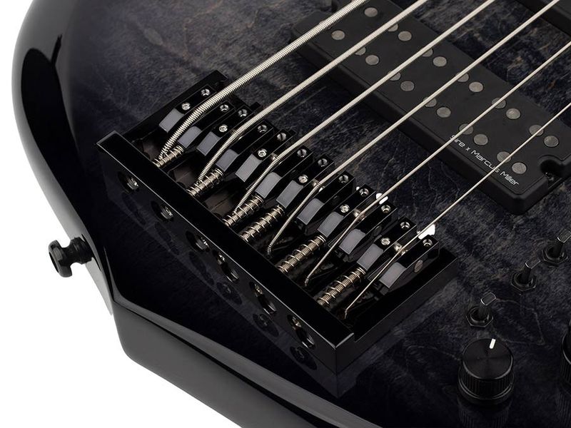 Sire M7 2nd Gen Series Marcus Miller Swamp Ash + Solid Maple 6-string Bass Guitar Transparent Black