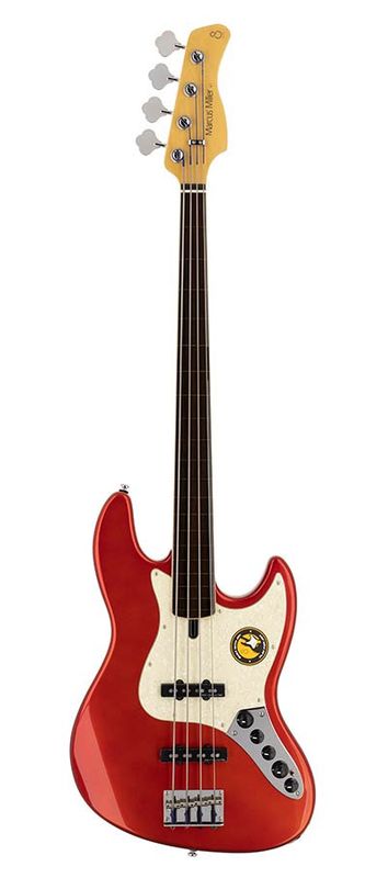 Sire V7 2nd Gen Series Marcus Miller fretless Alder 4-string Bass Guitar Bright Metallic Red
