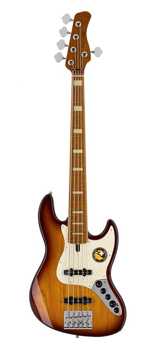 Sire V8 Series Marcus Miller swamp ash 5-string active bass guitar tobacco sunburst