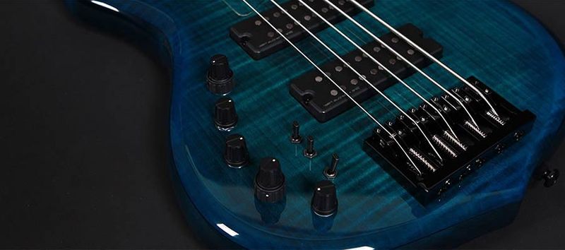 Sire M7 2nd Gen Series Marcus Miller Lefty Alder + Solid Maple 4-string Bass Guitar Transparent Blue