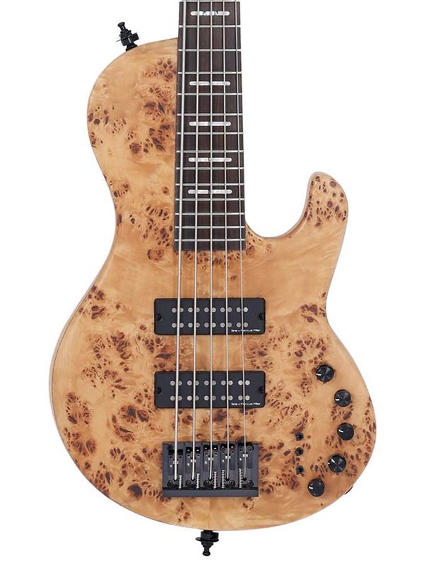 Sire F Series Marcus Miller swamp ash + poplar burl 5-str. active, natural satin, with hardcase