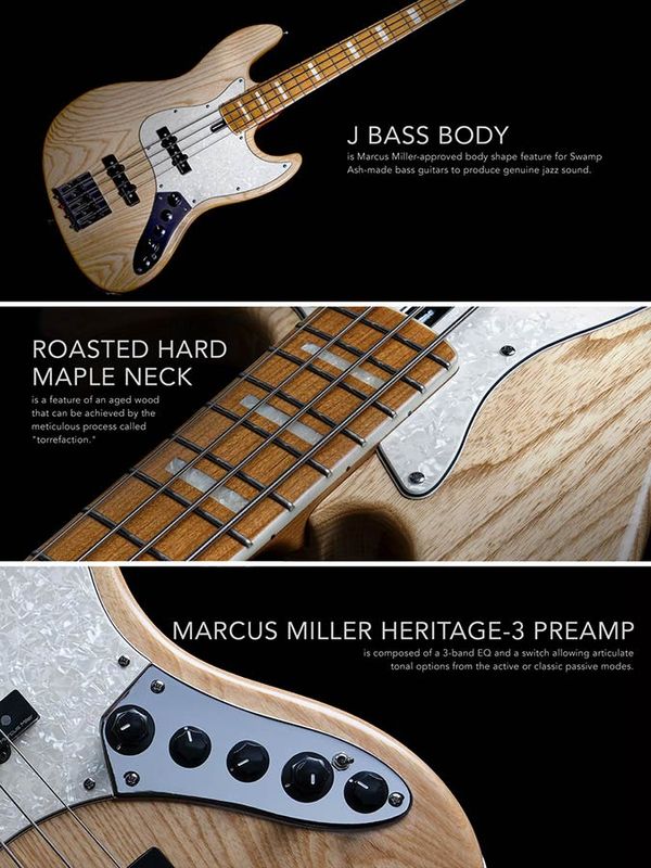 Sire V8 Series Marcus Miller swamp ash 5-string active bass guitar natural