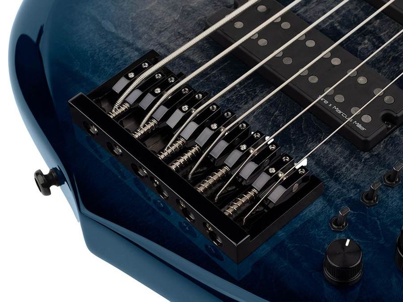 Sire M7 2nd Gen Series Marcus Miller Swamp Ash + Solid Maple 6-string Bass Guitar Transparent Blue