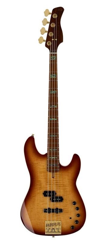 Sire P10 Series Marcus Miller swamp ash + flamed maple 4-string active bass guitar tobacco sunburst, with hard case