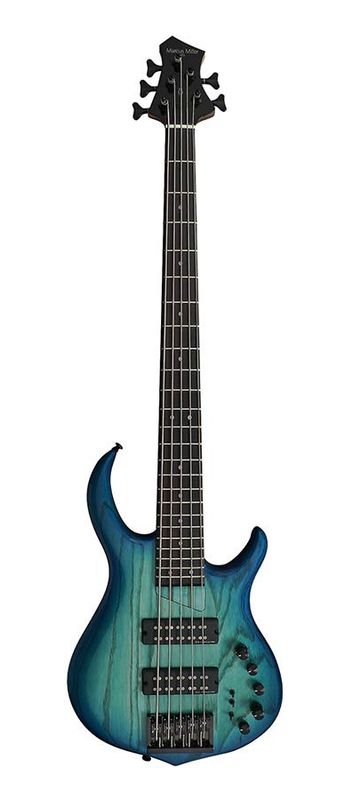 Sire M5 Series Marcus Miller Swamp Ash 5-string Bass Guitar Transparent Blue