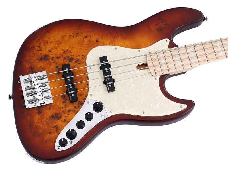 Sire V7 Series Marcus Miller swamp ash reissue 4-string active bass guitar, tobacco sunburst satin