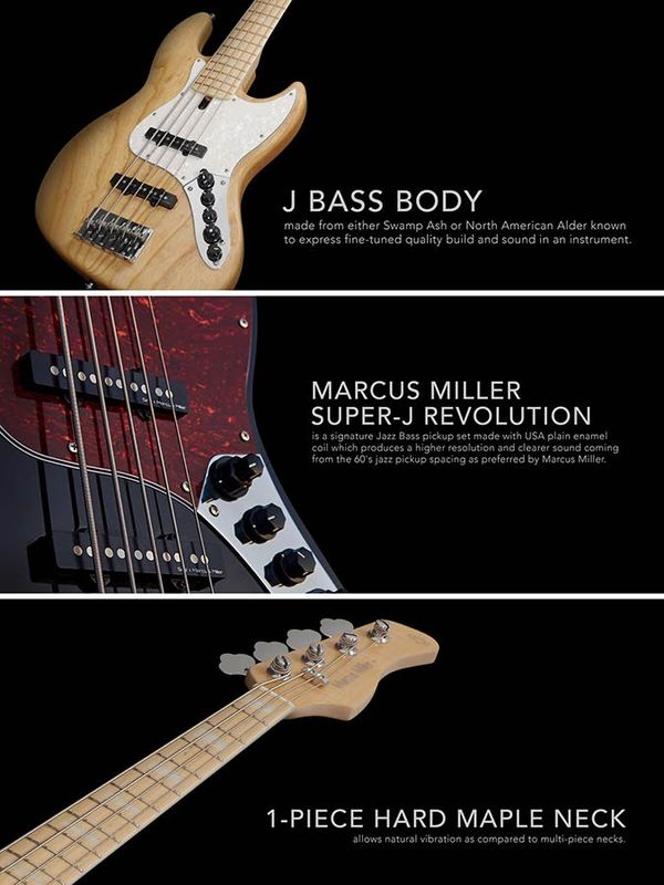 Sire V7 2nd Gen Series Marcus Miller Alder 4-string Bass Guitar Black