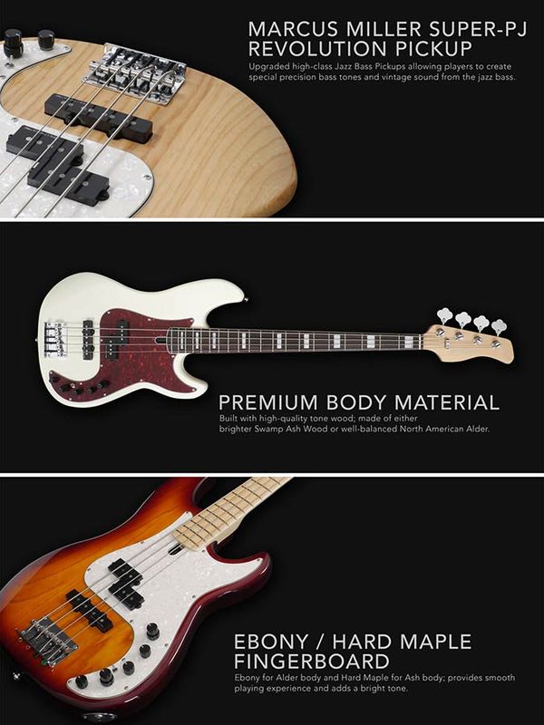 Sire P7 2nd Gen Series Marcus Miller Alder 4-string Bass Guitar Tobacco Sunburst
