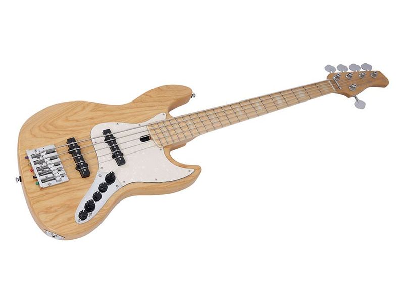 Sire V7 Series Marcus Miller swamp ash reissue 5-string active bass guitar, natural satin