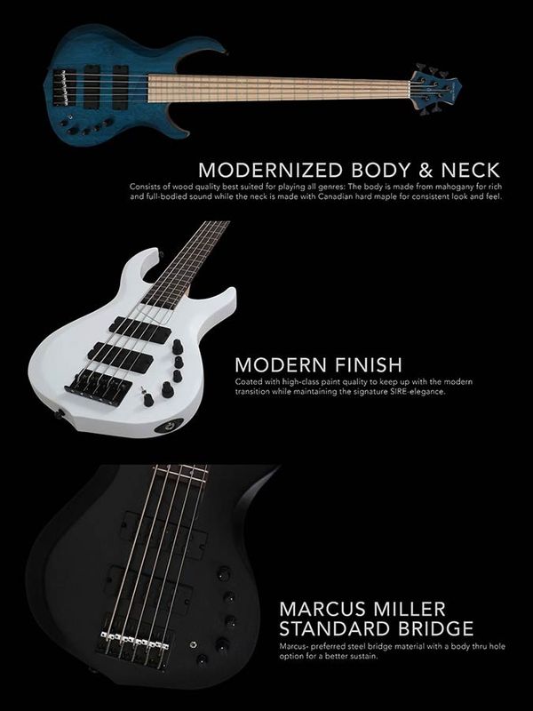 Sire M2 2nd Gen Series Marcus Miller 4-string Bass Guitar Transparent Blue