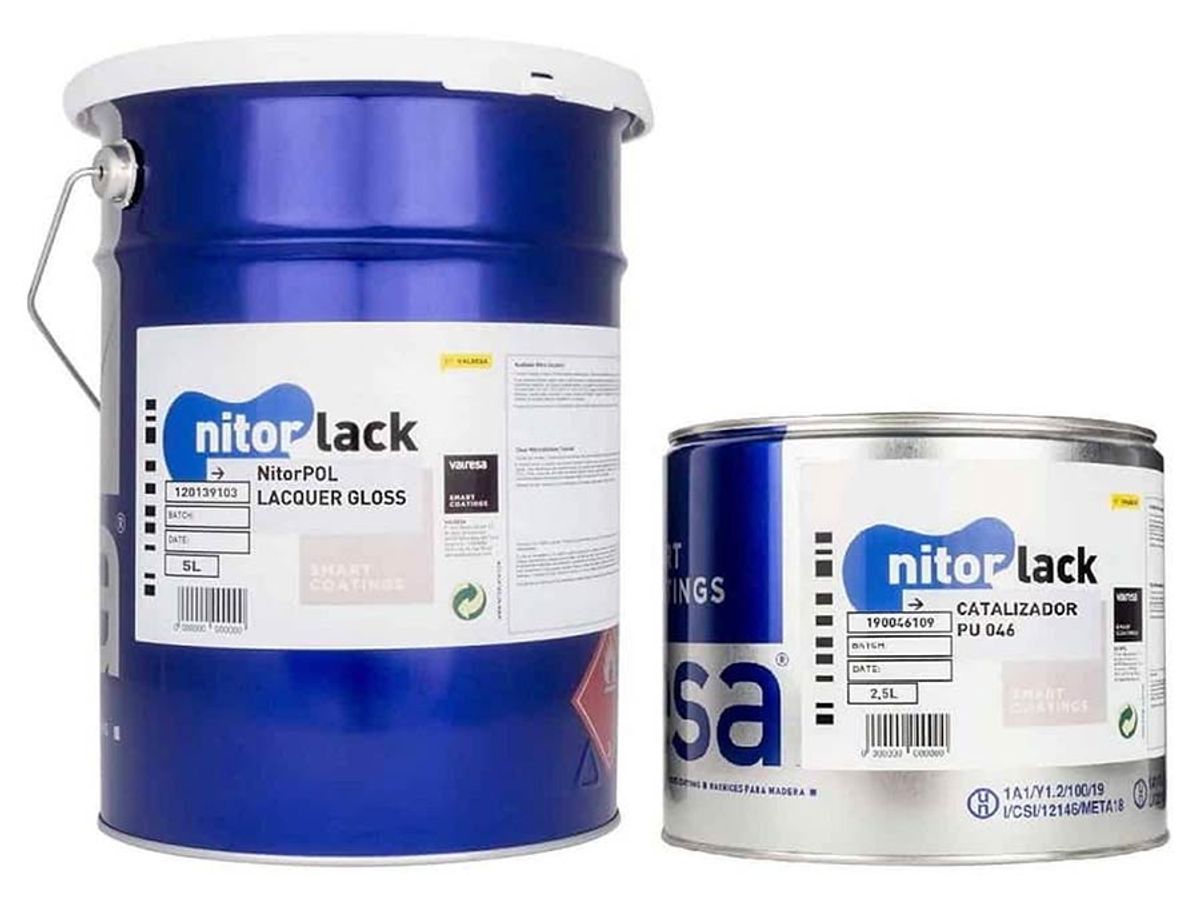 NitorLACK polyurethane lacquer, gloss clear - 5L can + 2,5L hardener